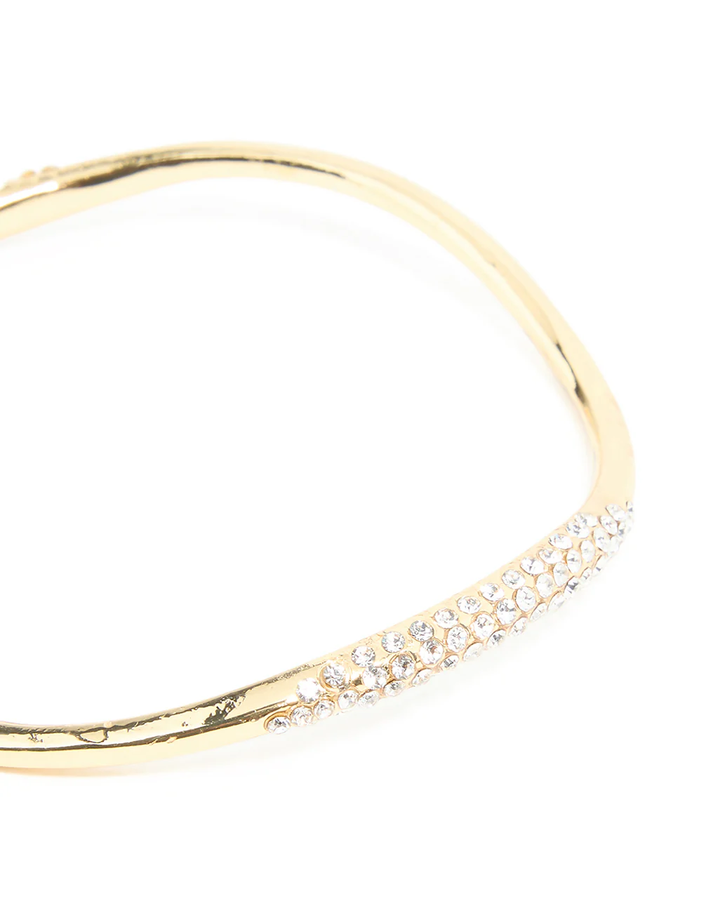 Gold Plated Diamante Wavy Bangle - Image 4