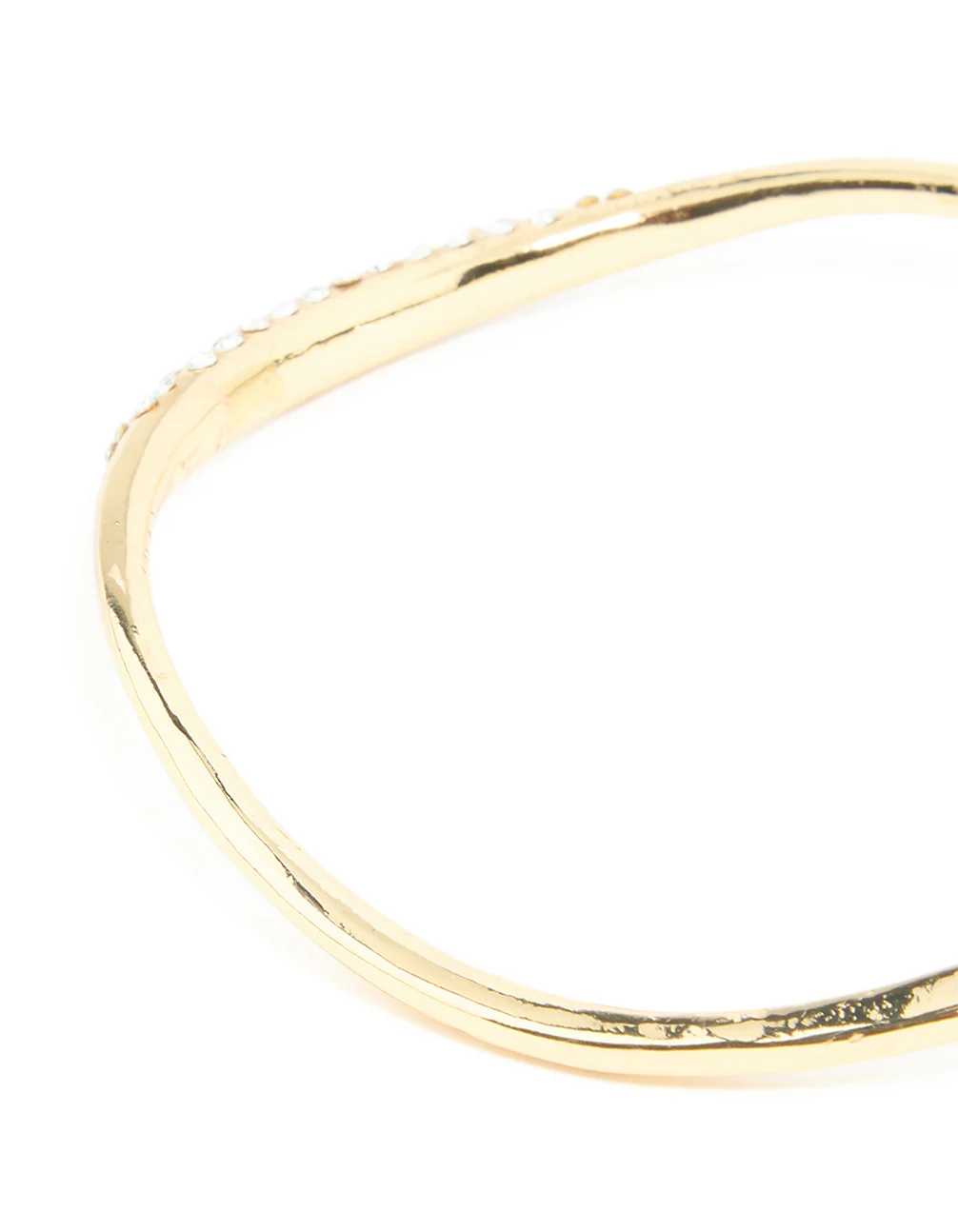 Gold Plated Diamante Wavy Bangle - Image 5