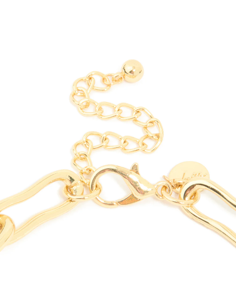Gold Plated Diamante Wavy Chain Link Necklace - Image 5