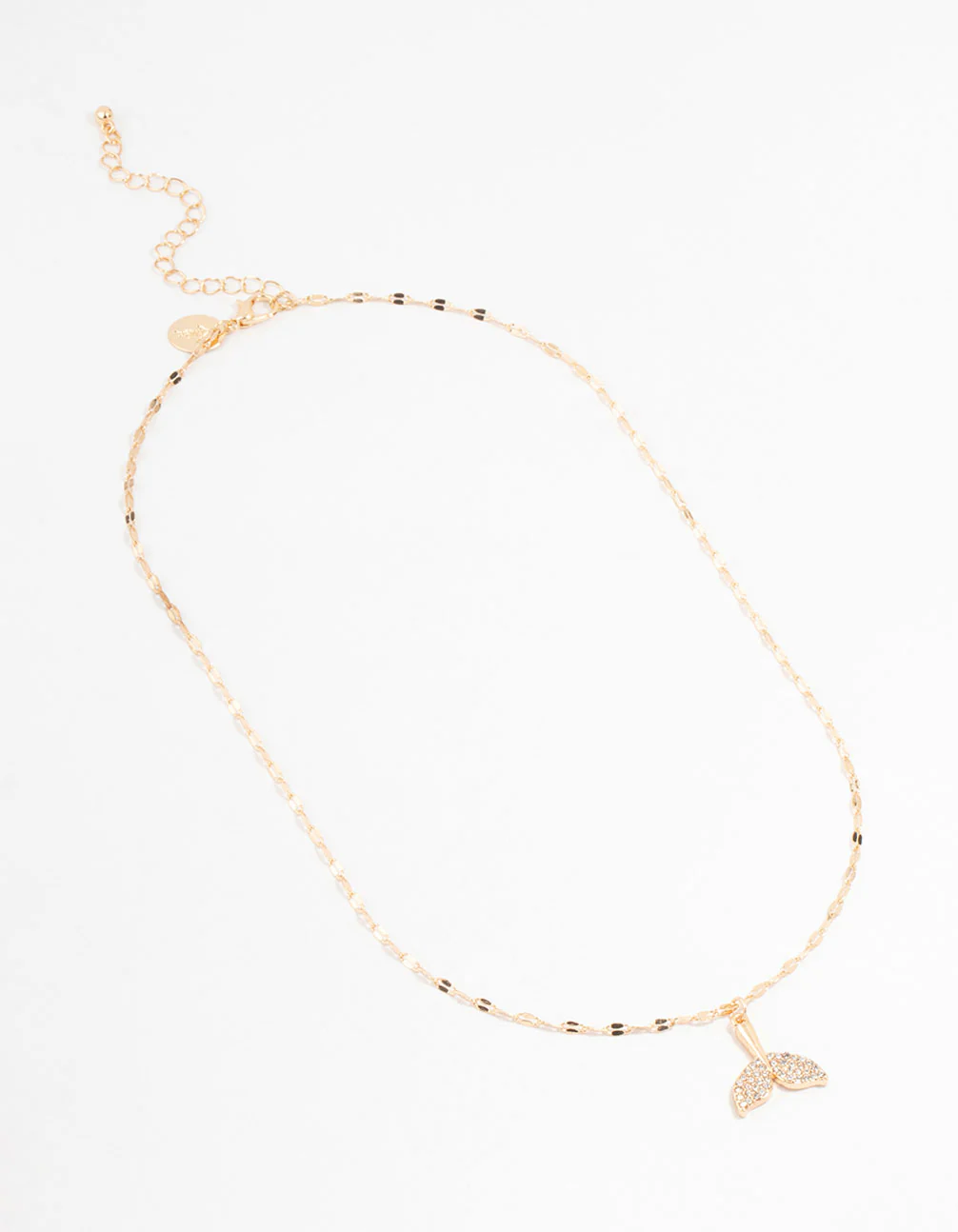 Gold Diamante Whale Tail Necklace - Image 2