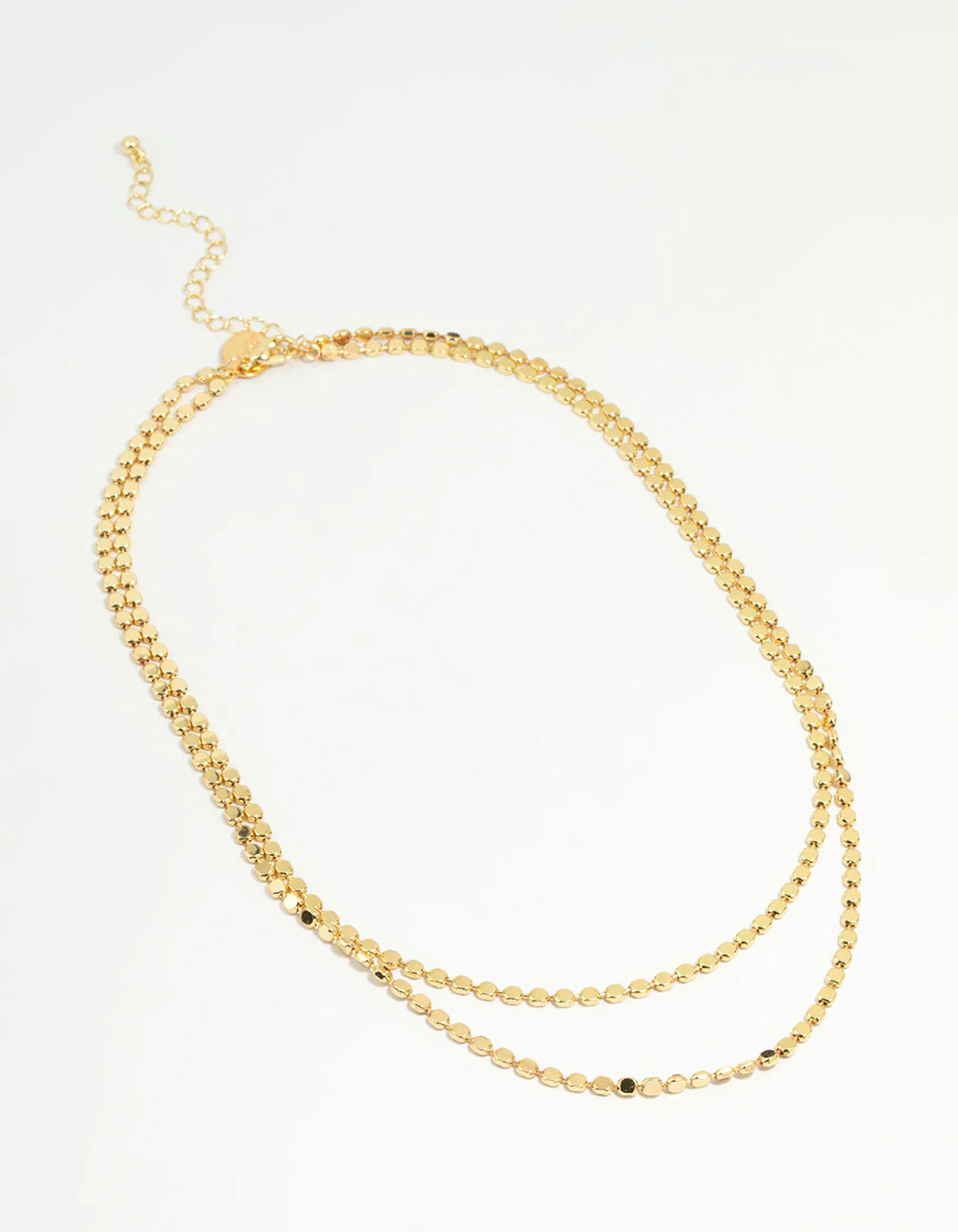 Gold Plated Disc Chain Layered Necklace - Image 2