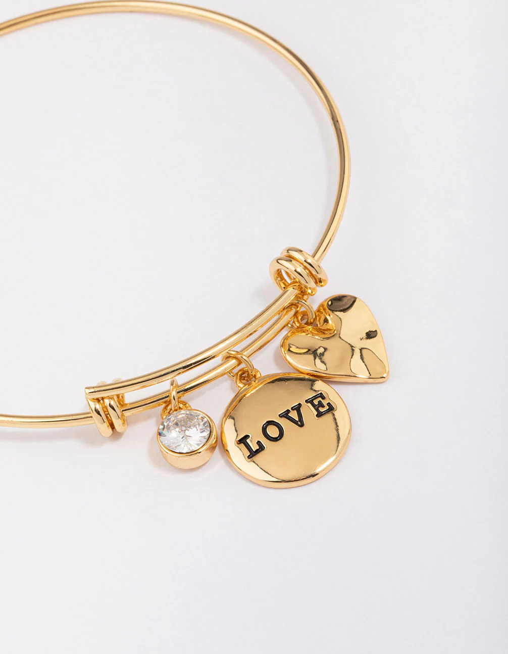 Gold Plated Disc Charm Bangle - Image 2