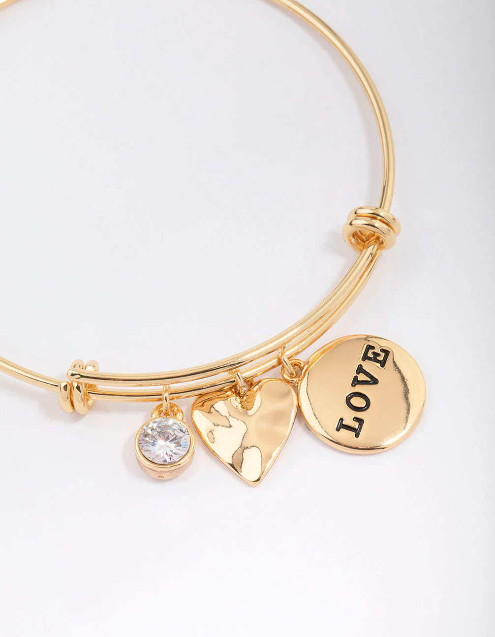 Gold Plated Disc Charm Bangle - Image 3