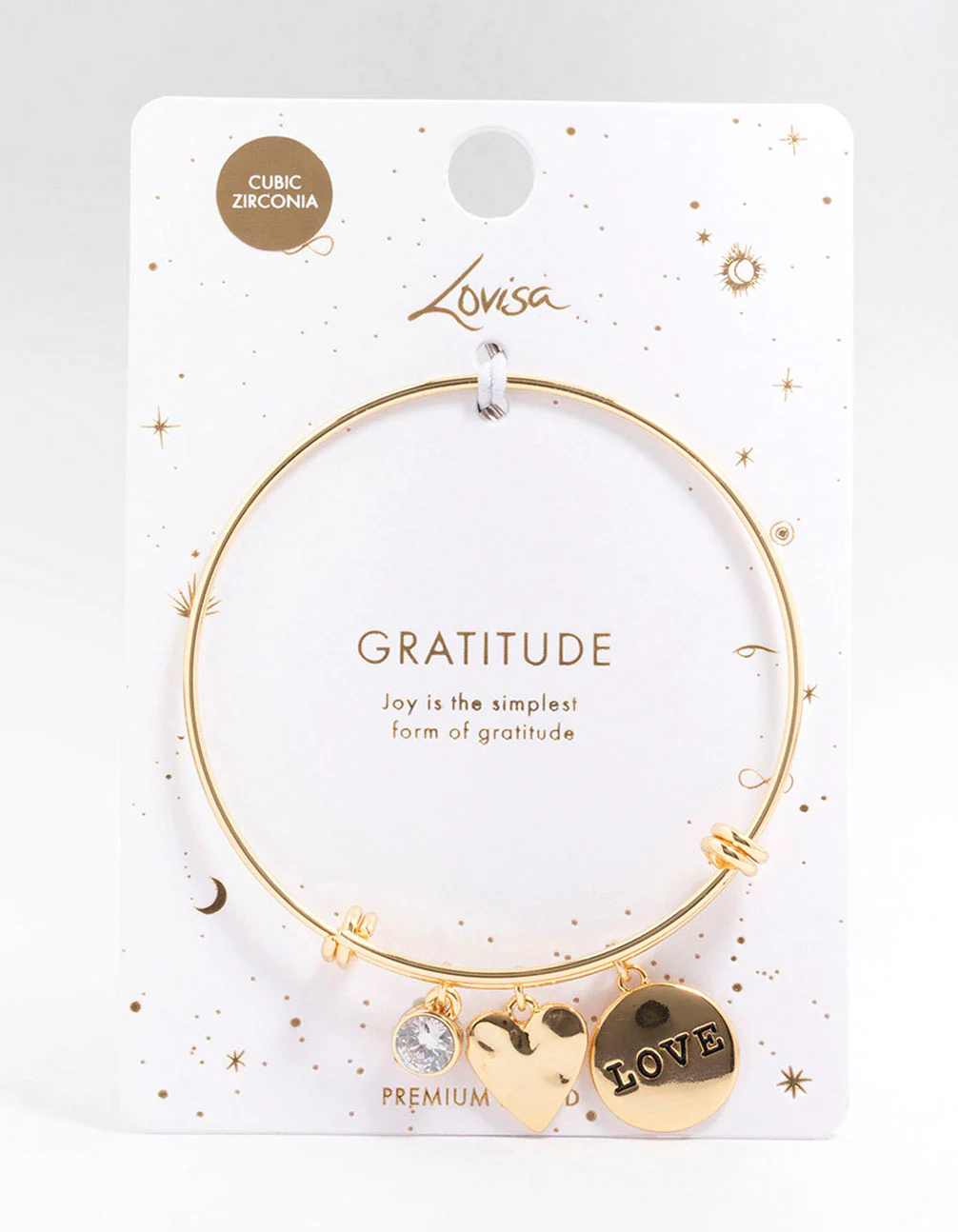 Gold Plated Disc Charm Bangle - Image 4