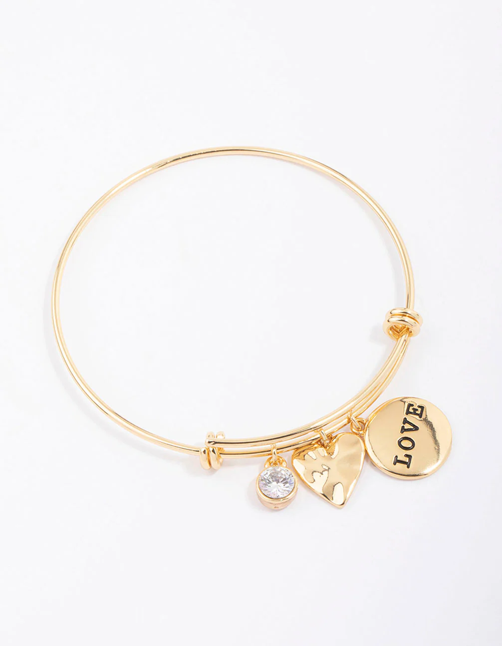 Gold Plated Disc Charm Bangle - Image 5