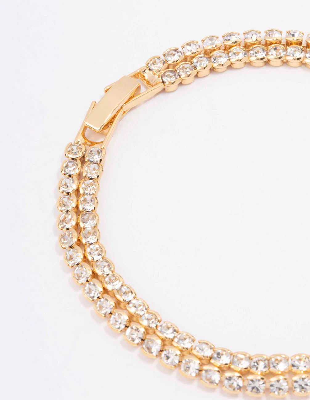 Gold Plated Brass Double Classic Tennis Bracelet - Image 3