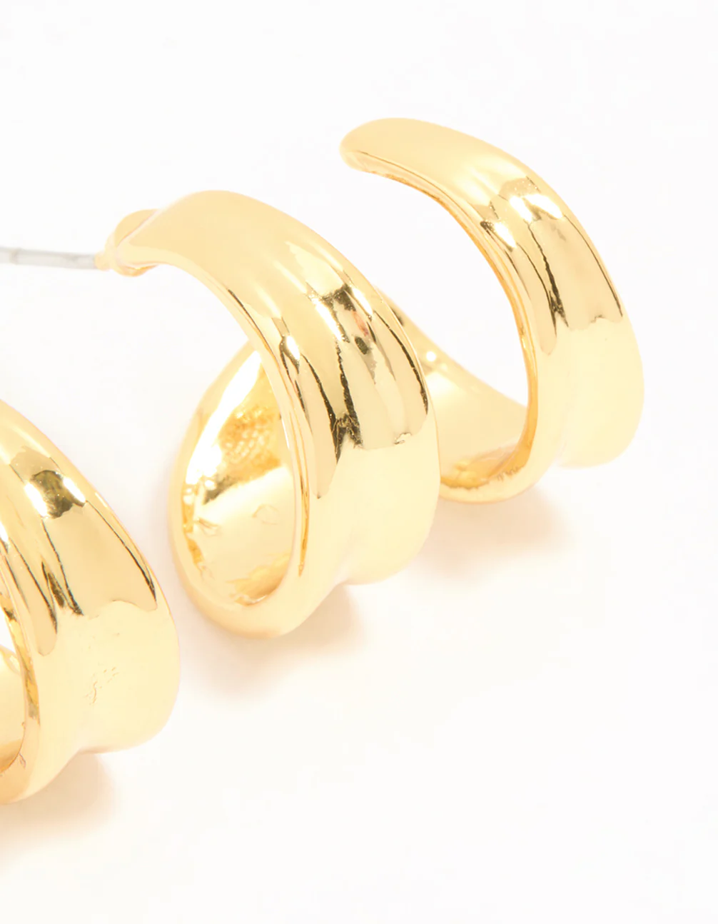 Gold Plated Double Hoop Earrings - Image 5