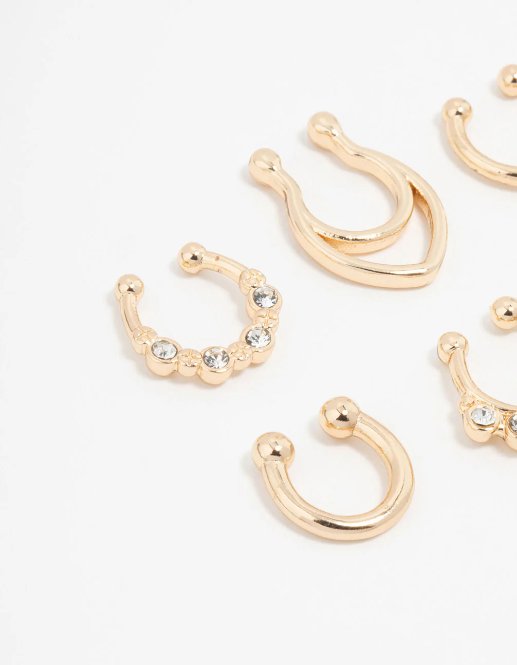 Gold Plated Double Leaf Septum Rings 6-Pack - Image 2
