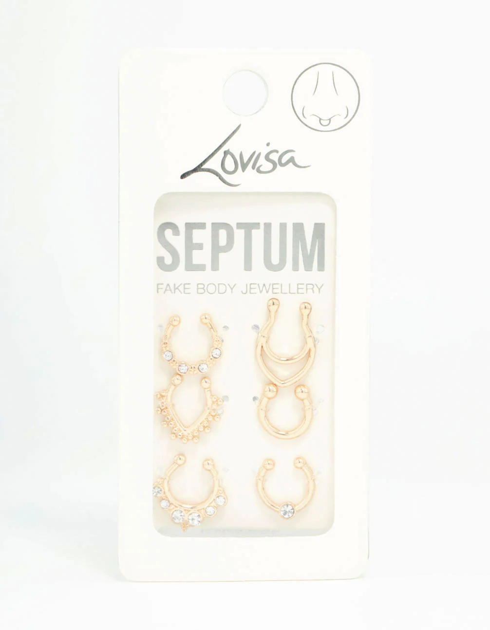 Gold Plated Double Leaf Septum Rings 6-Pack - Image 3