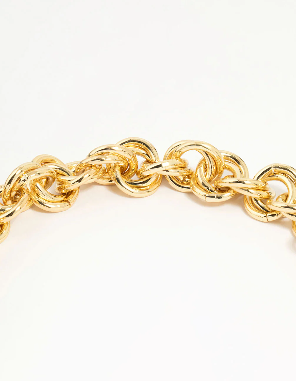 Gold Plated Double O Link Chain Necklace - Image 3