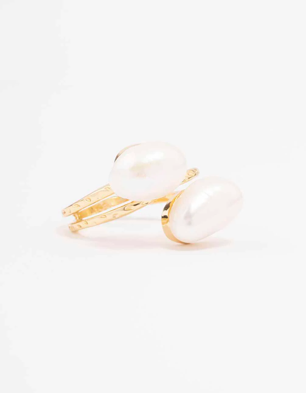 Gold Plated Double Pearl Wrapped Ring - Image 2