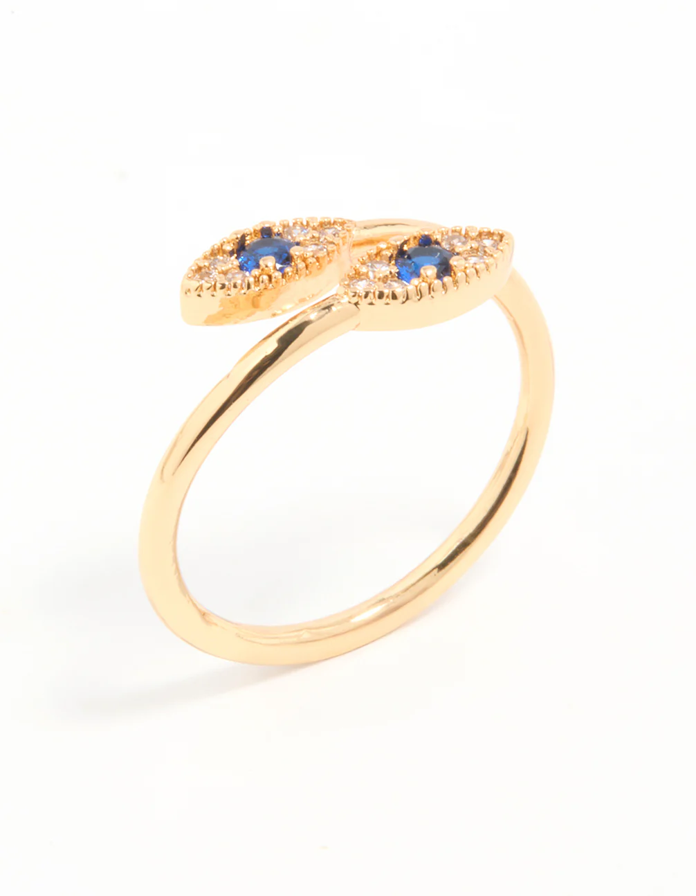 Gold Plated Evil Eye Wrap Ring - Image 2