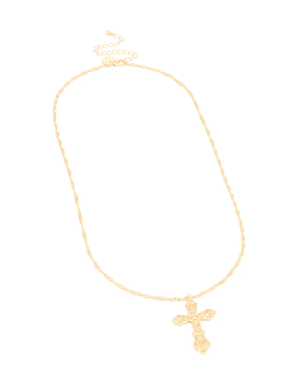 Gold Plated Extra Large Decorative Cross Necklace - Image 2