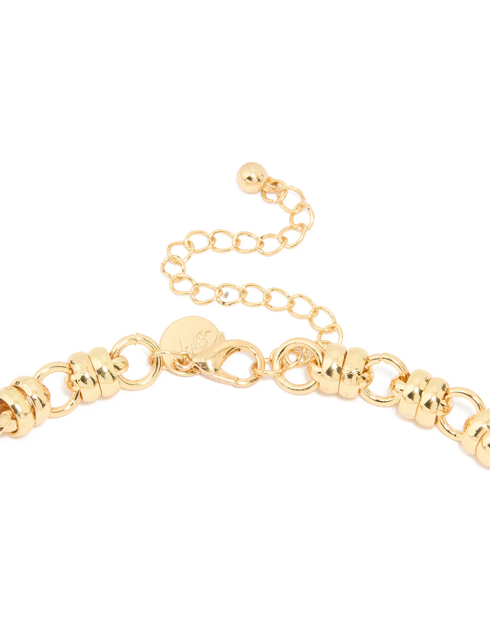 Gold Plated Fancy Flower Beaded Chain Necklace - Image 3
