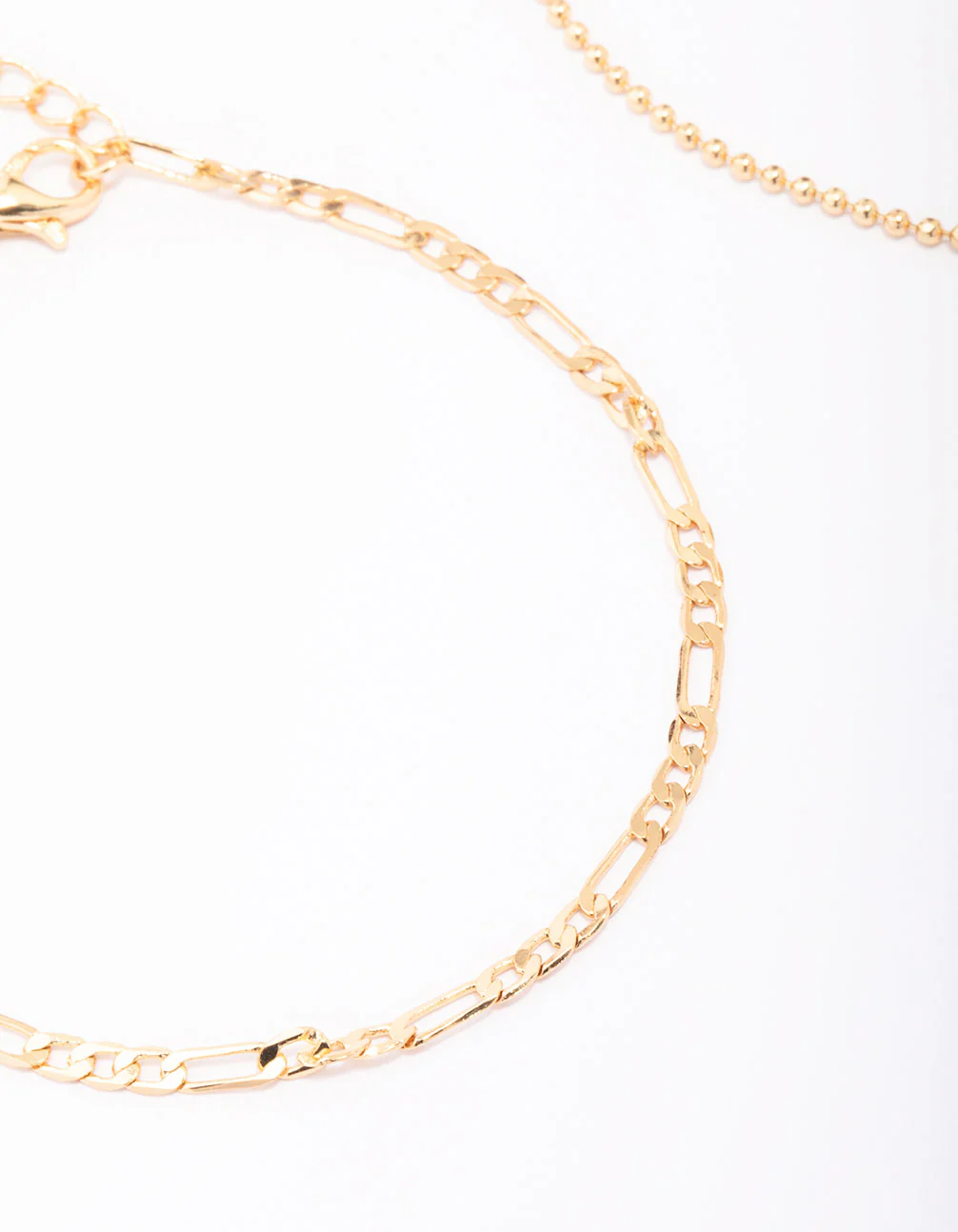 Gold Plated Figaro & Ball Cross Bracelets 2-Packs - Image 2