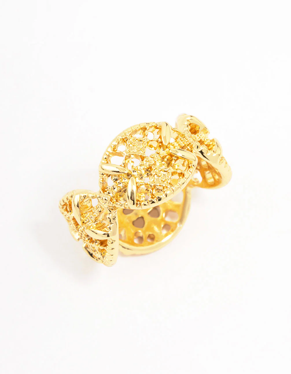 Gold Plated Filigree Oval Band Ring - Image 2