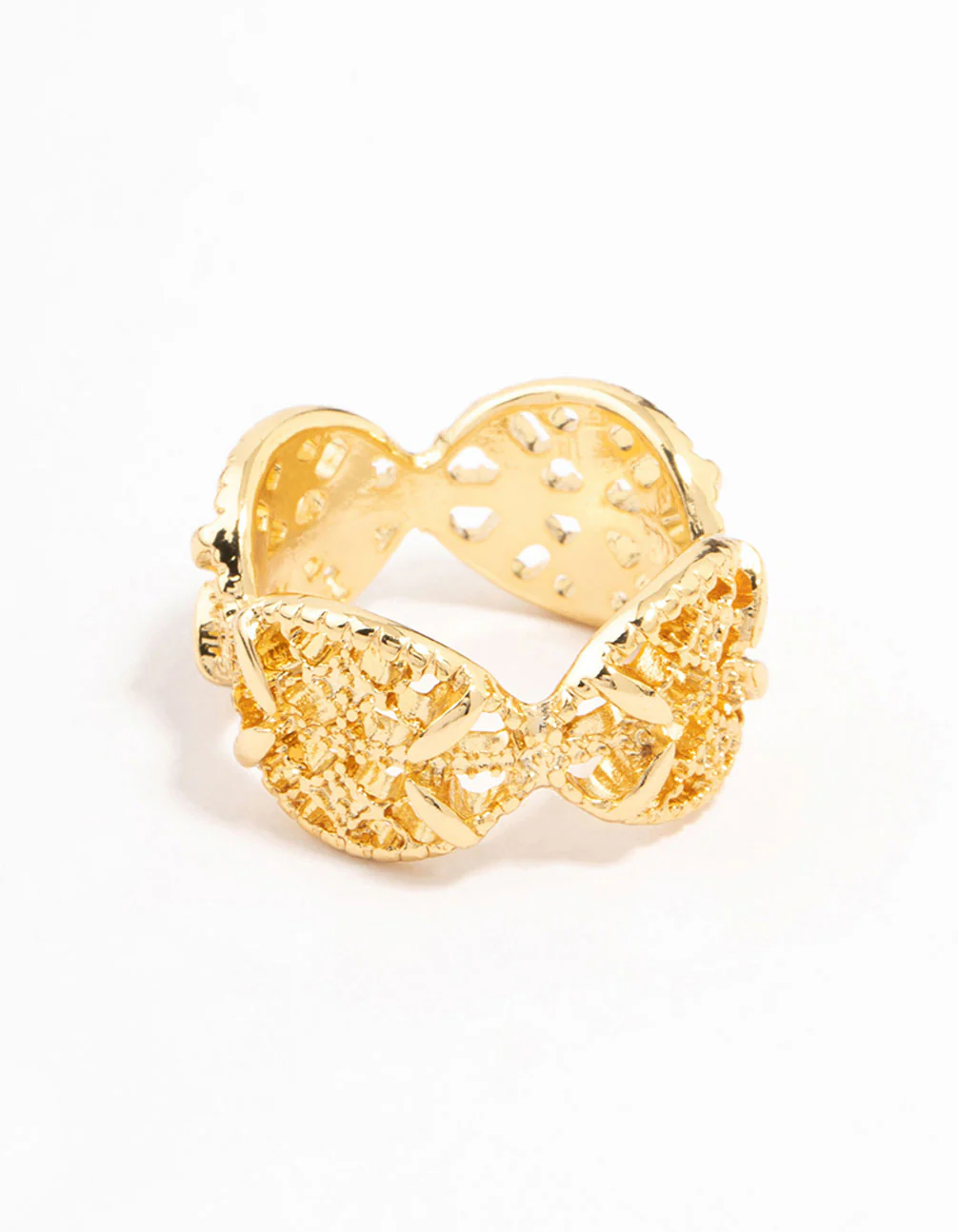 Gold Plated Filigree Oval Band Ring - Image 4