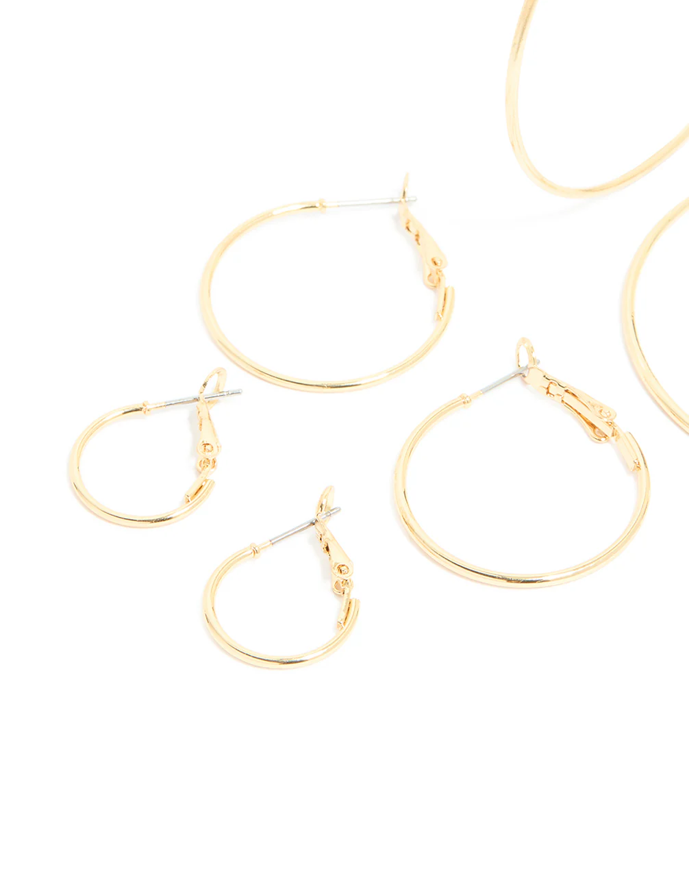Gold Plated Fine Thin Hoop Earrings 4 Pack - Image 2