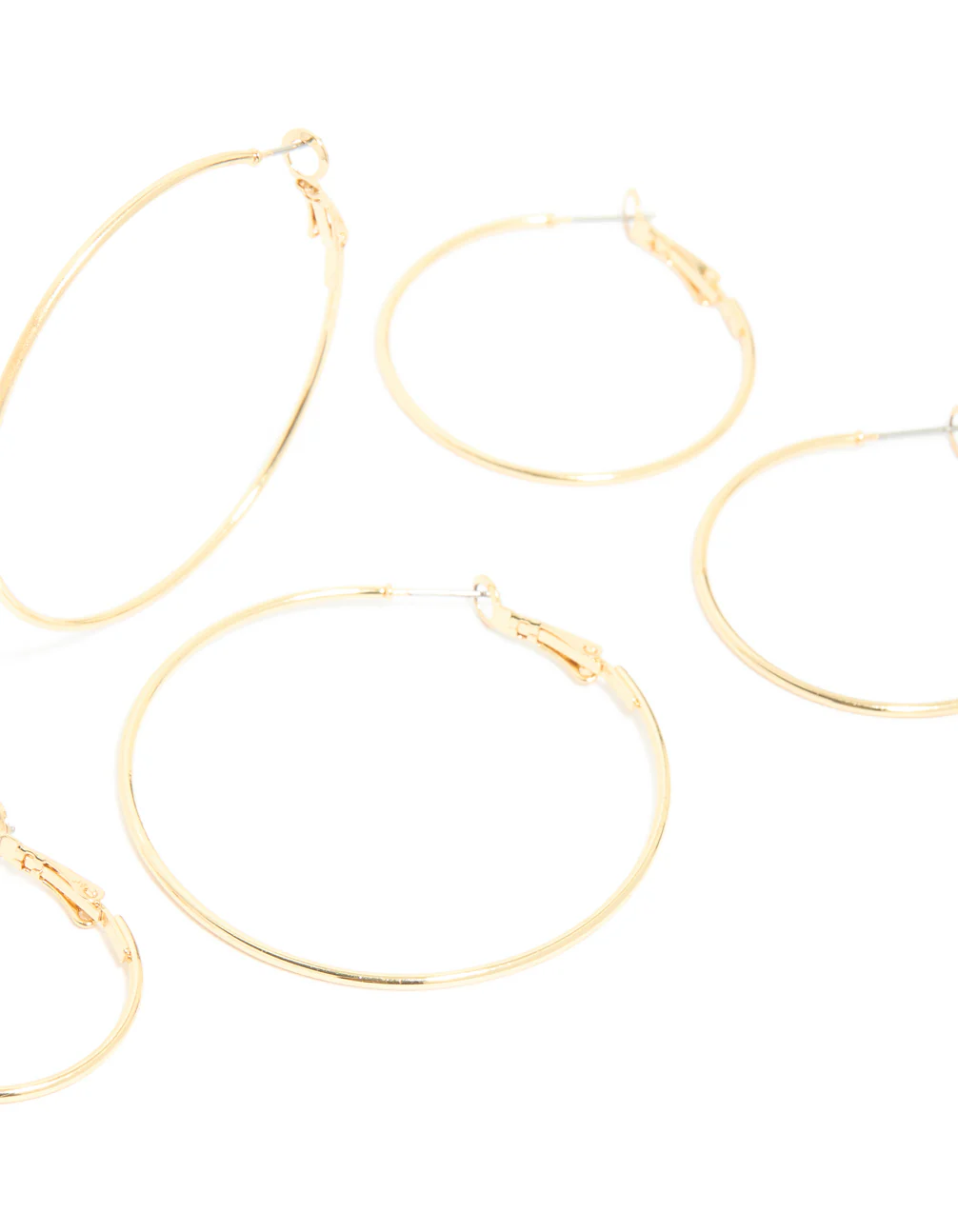 Gold Plated Fine Thin Hoop Earrings 4 Pack - Image 3