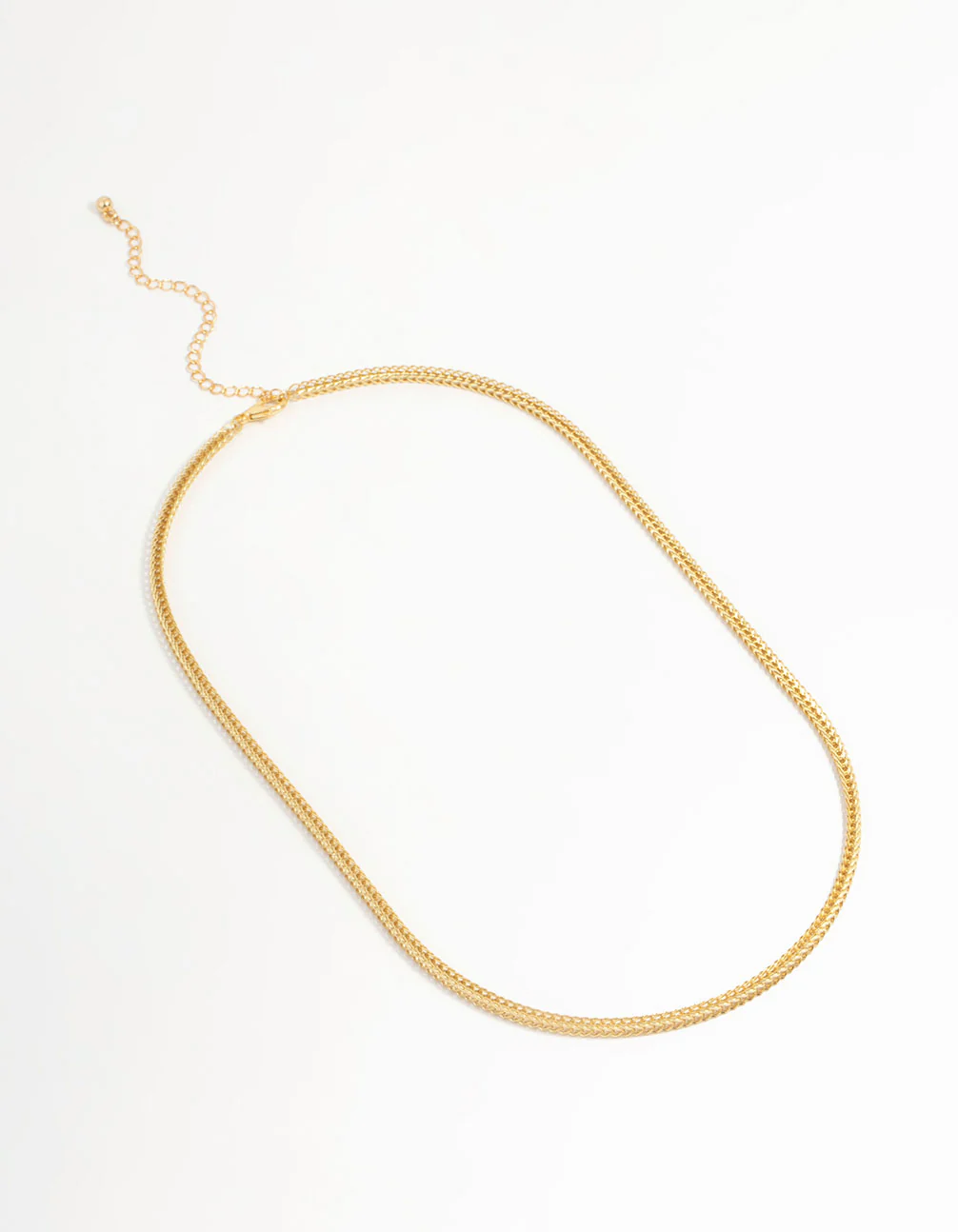 Gold Plated Fine Weave Box Chain Necklace - Image 2