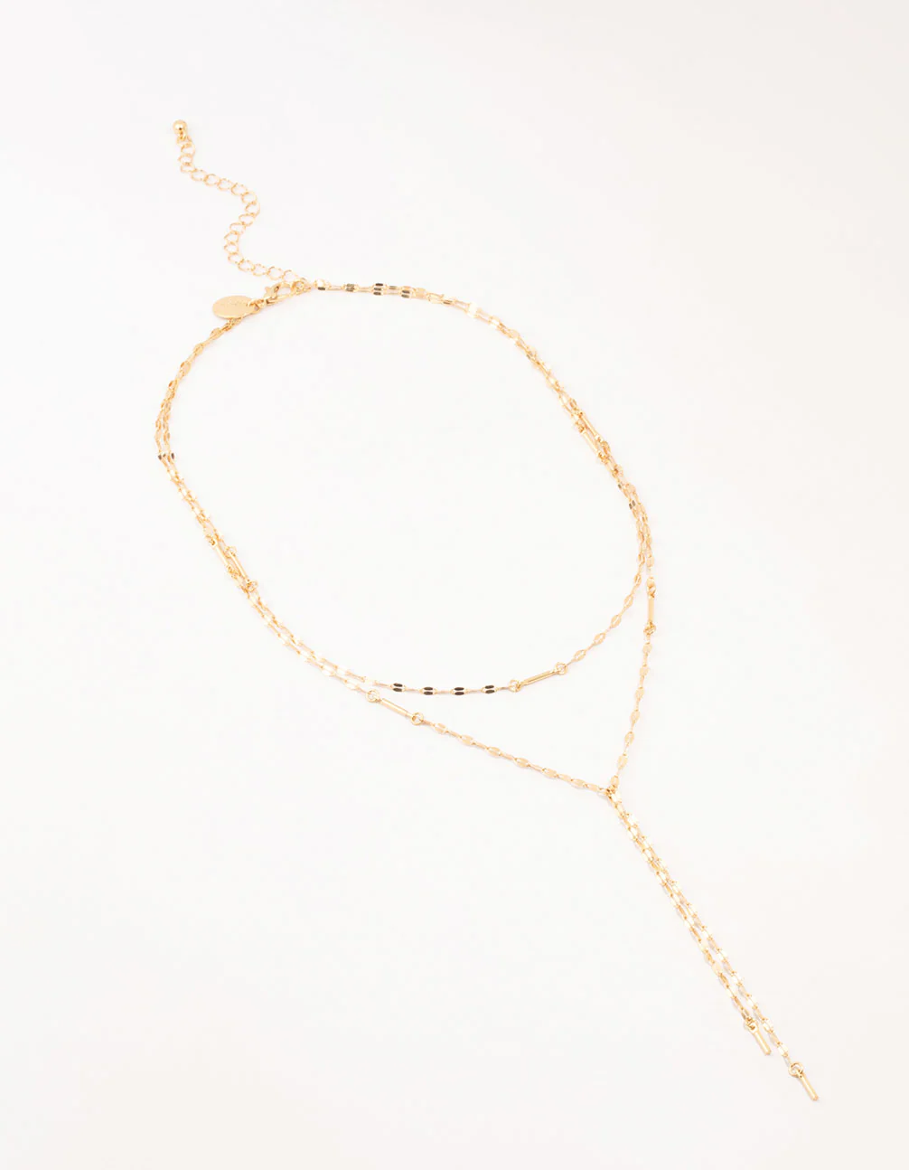 Gold Plated Flat Cable Layered Y-Necklace - Image 2