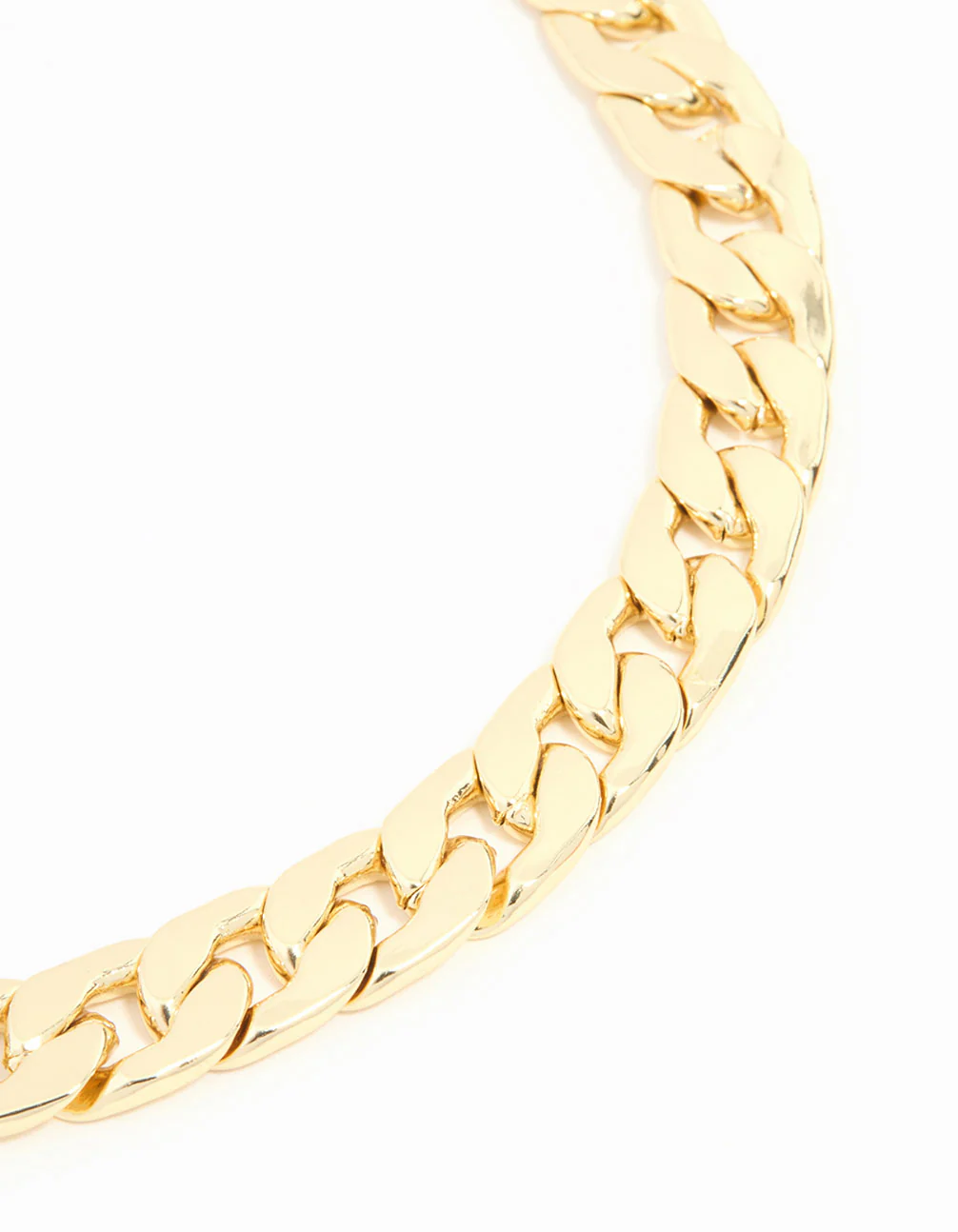 Gold Plated Flat Curb Chain Bracelet - Image 2