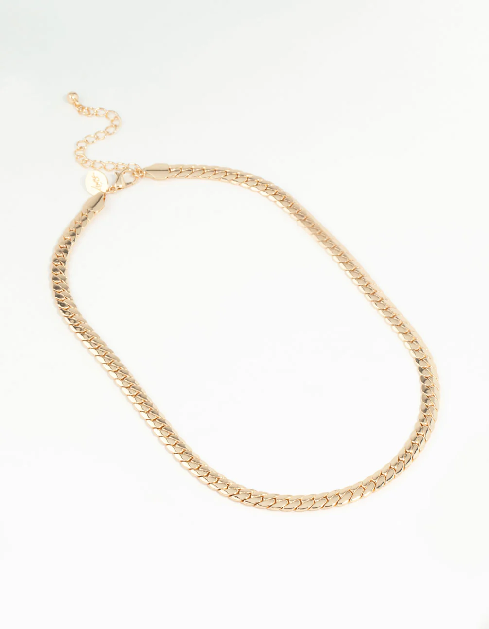 Gold Plated Flat Curb Chain Necklace - Image 7