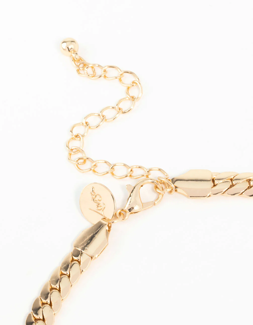 Gold Plated Flat Curb Chain Necklace - Image 8