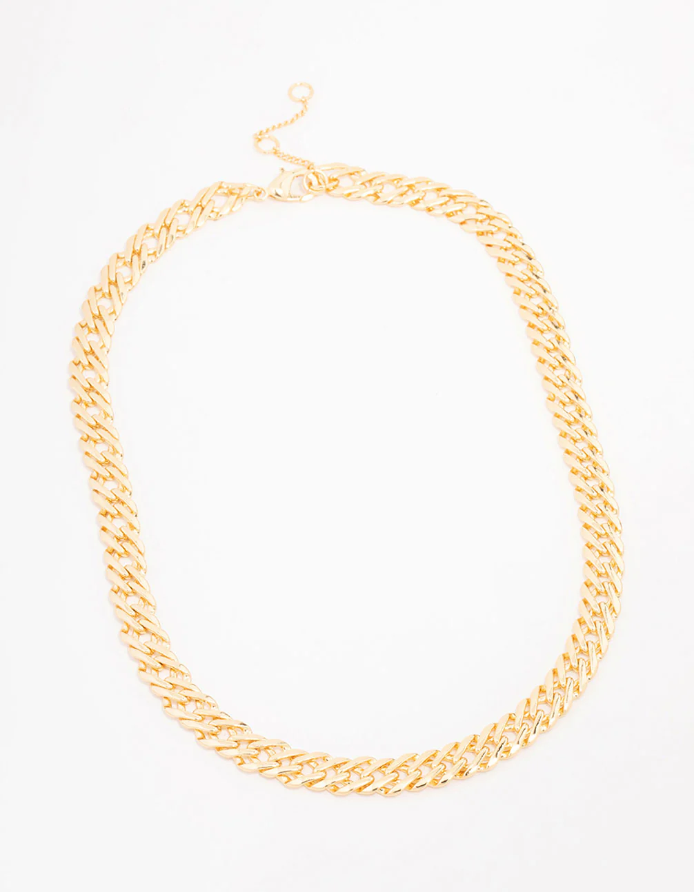 Gold Plated Flat Double Link Necklace - Image 2