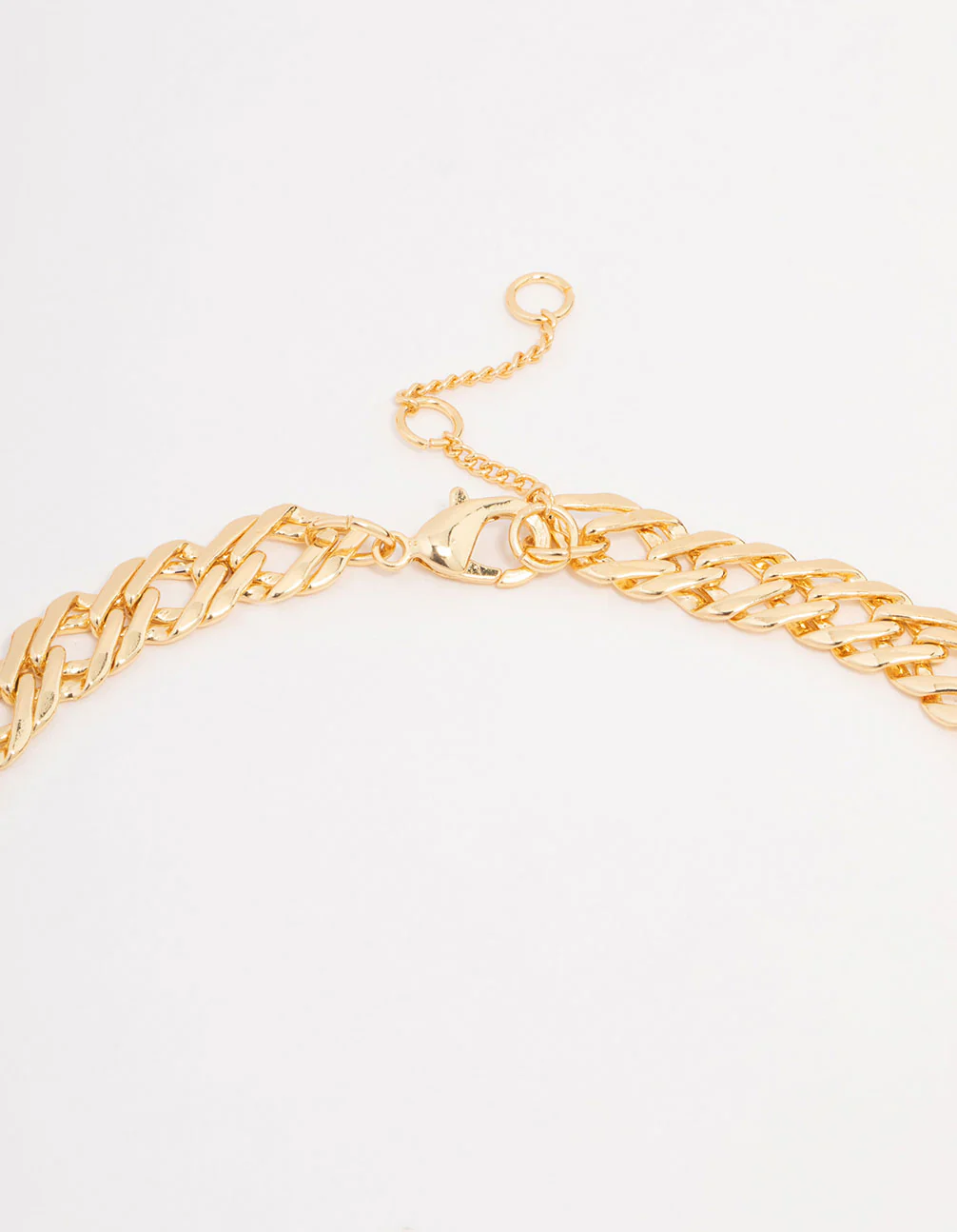 Gold Plated Flat Double Link Necklace - Image 3