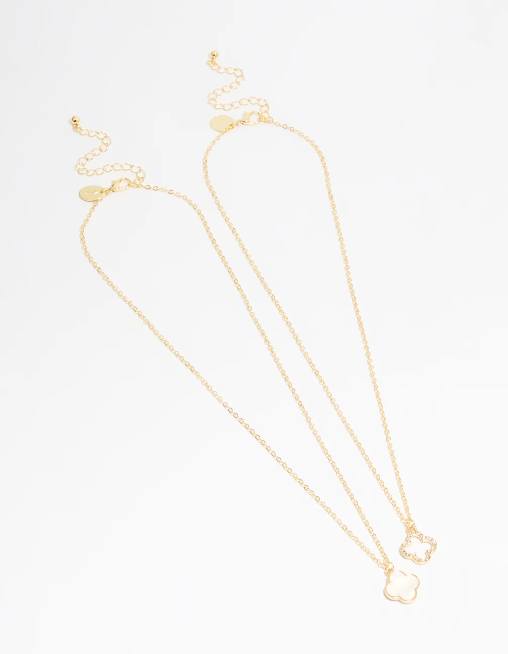 Gold Plated Flower Pendant Necklaces 2-Pack - Image 2