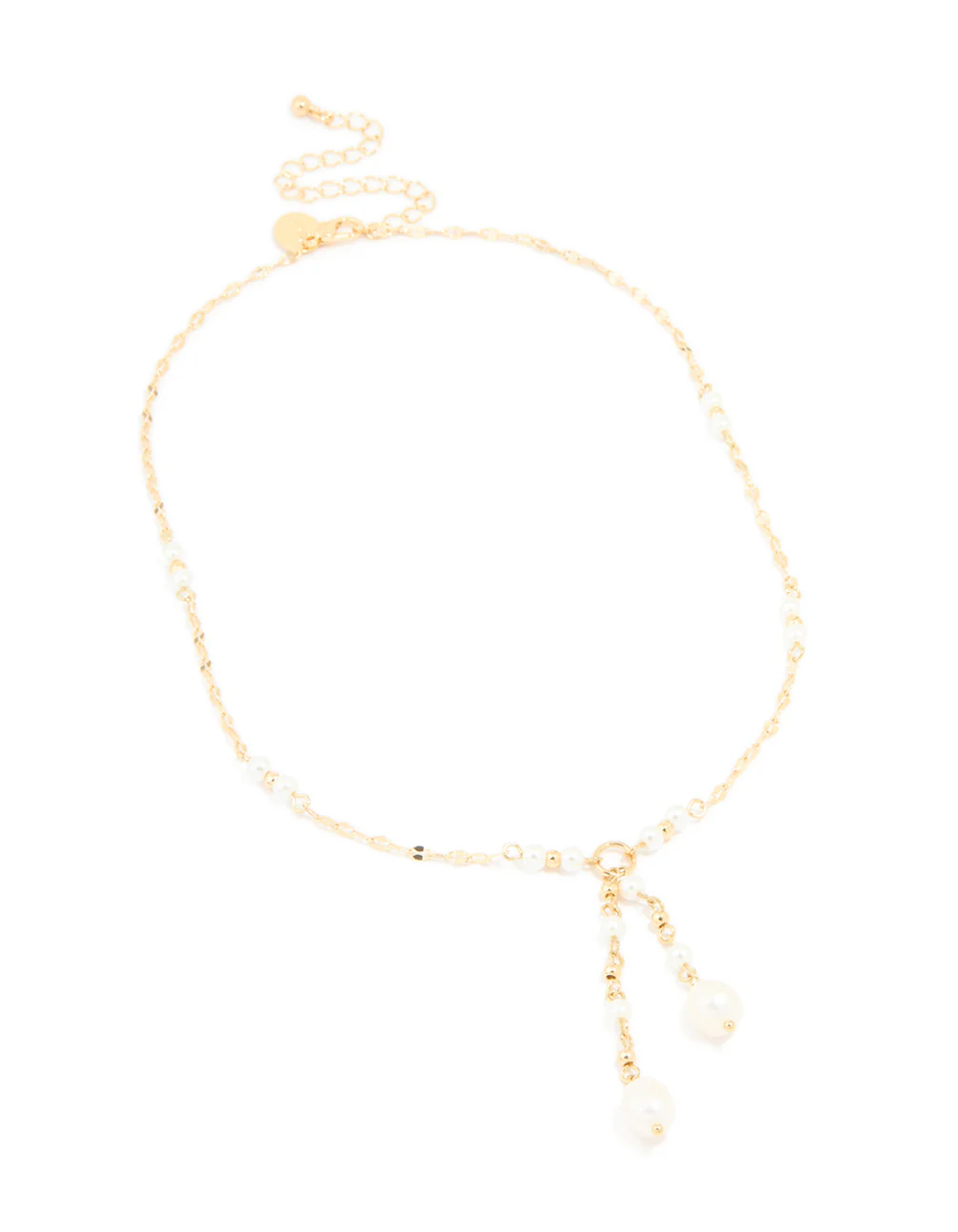 Gold Plated Freshwater Pearl Chain Drop Y-Necklace - Image 4