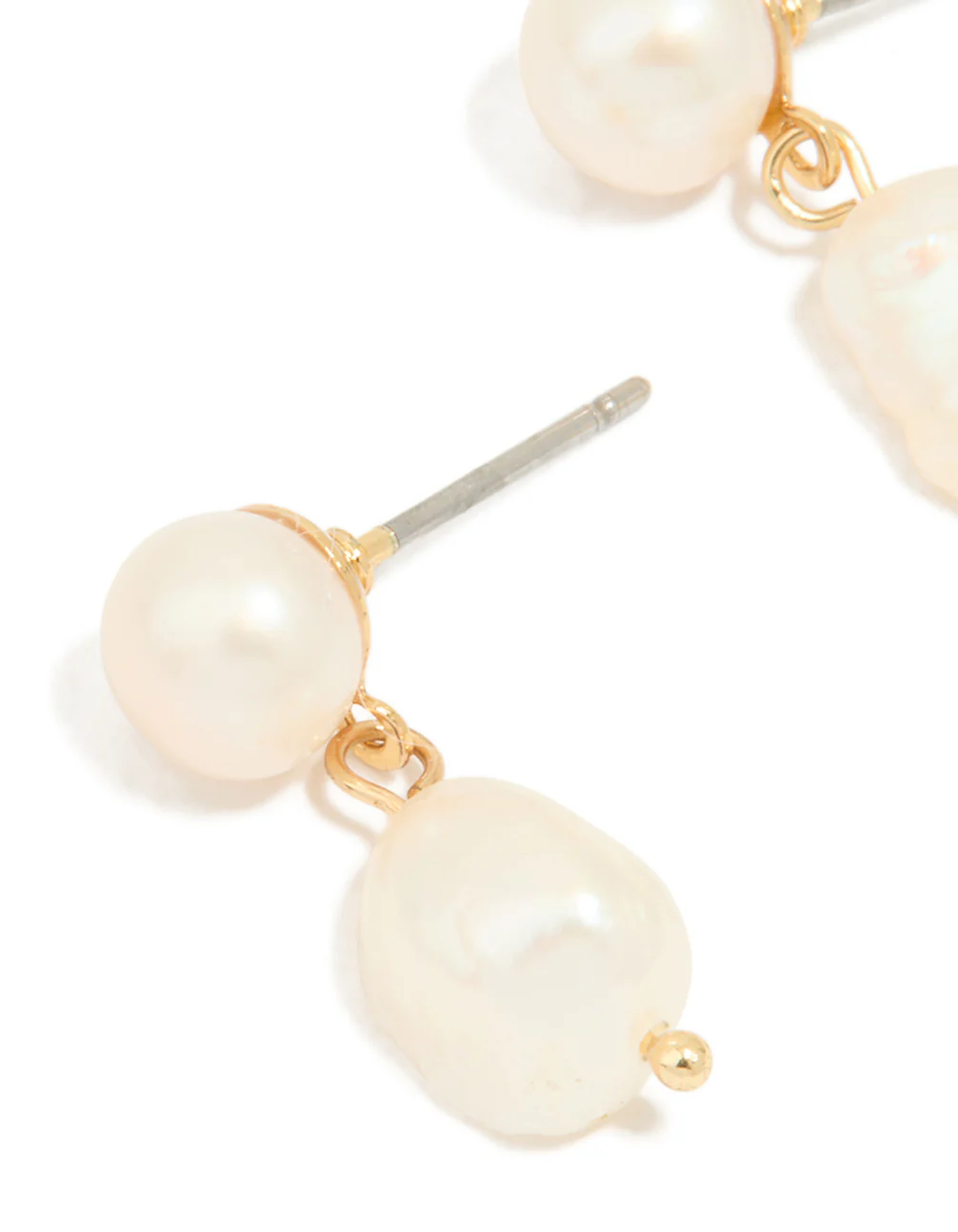 Gold Plated Freshwater Pearl Drop Earrings - Image 3