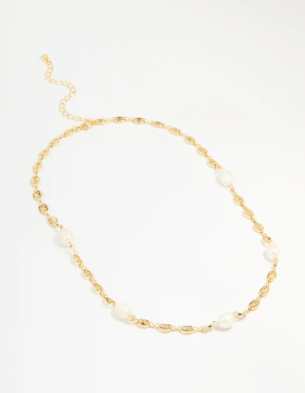Gold Plated Freshwater Pearl Mariner Necklace - Image 2