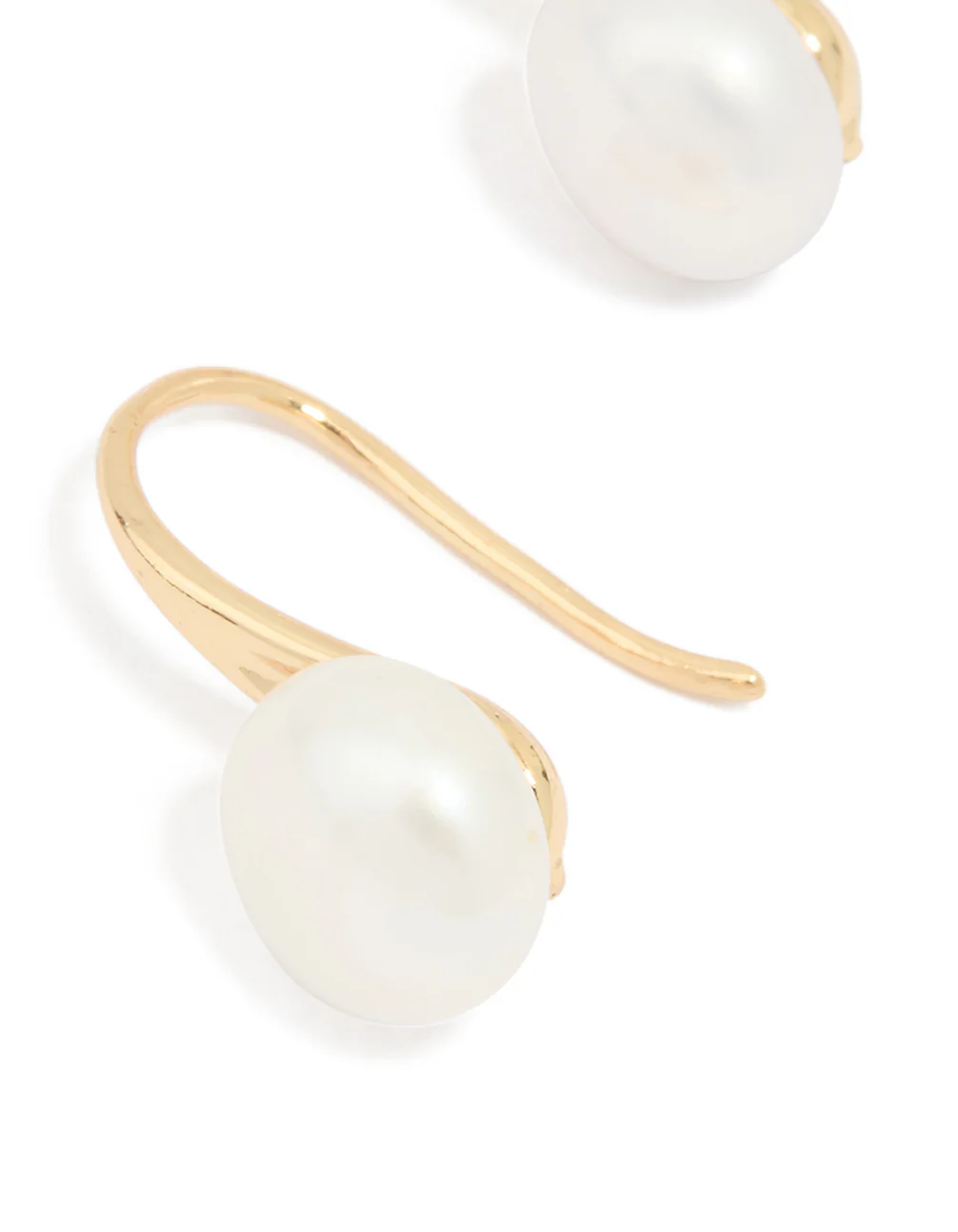 Gold Plated Freshwater Pearl Small Hook Earrings - Image 4