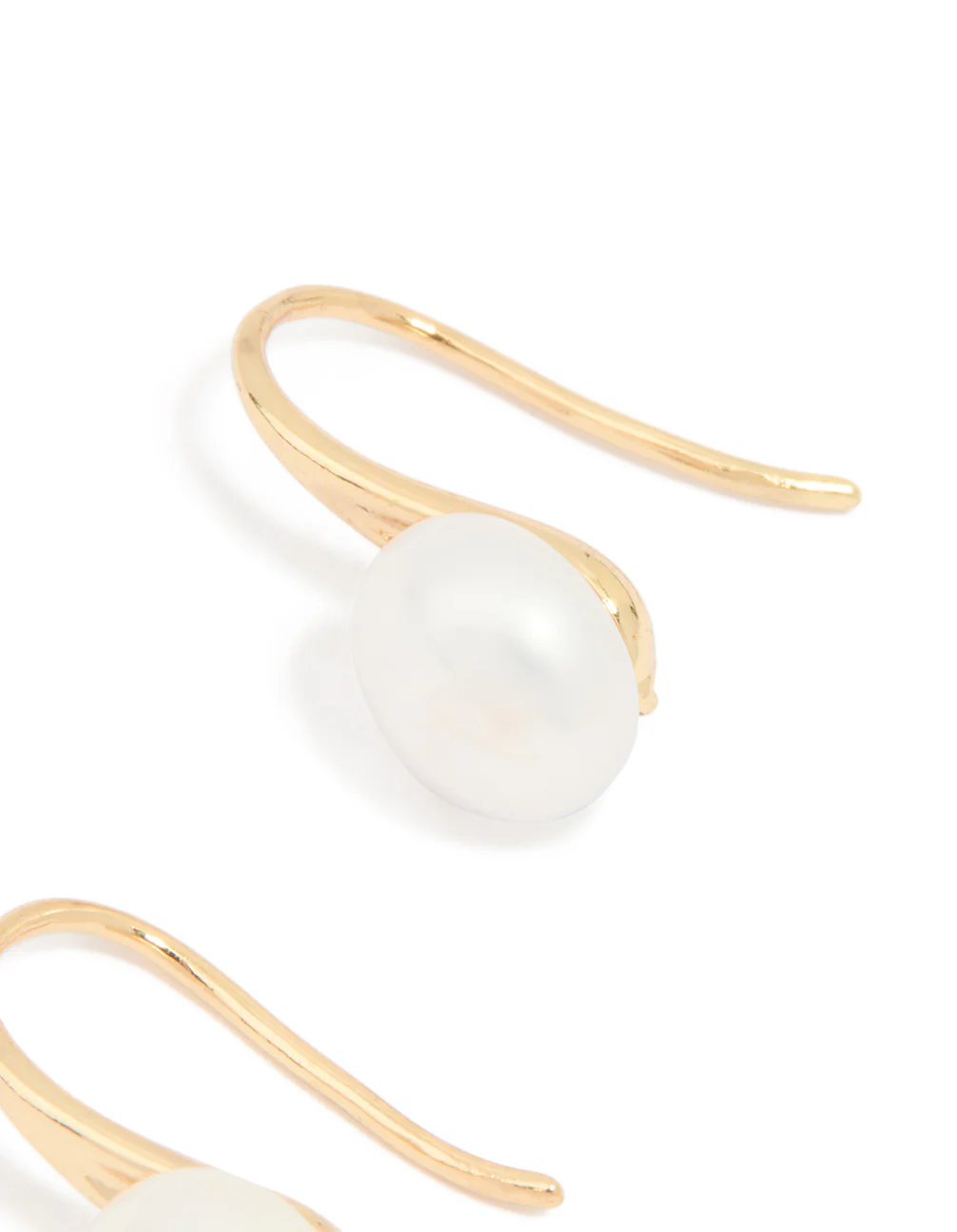 Gold Plated Freshwater Pearl Small Hook Earrings - Image 5