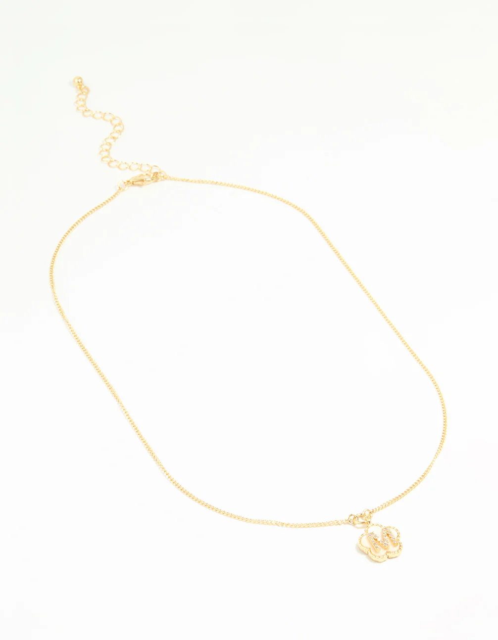 Gold Plated Genuine Shell Letter M Flower Petal Necklace - Image 4