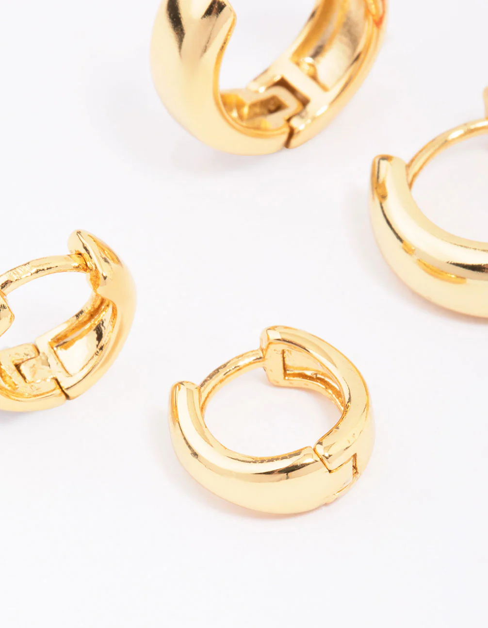 Gold Plated Brass Graduating Hoop Earring 3-Pack - Image 2