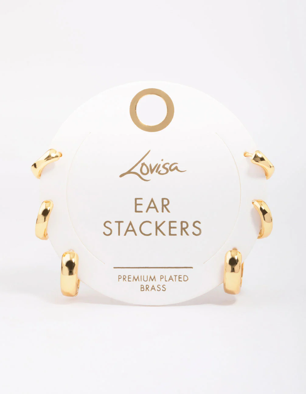 Gold Plated Brass Graduating Hoop Earring 3-Pack - Image 3