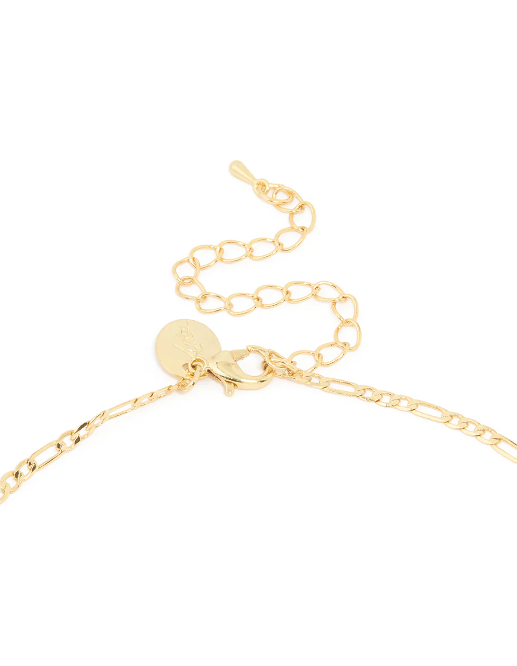 Gold Plated Green Beaded Lariat Cross Necklace - Image 3