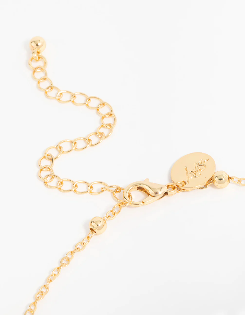 Gold Plated Green Semi Precious Ball Y-Necklace - Image 5