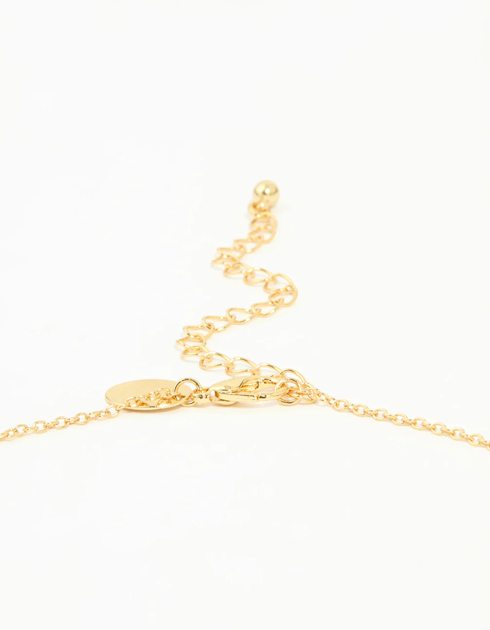 Gold Plated Green Semi Precious Stone Cross Y-Necklace - Image 5