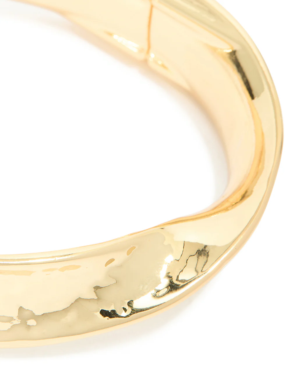 Gold Plated Hammered Twist Hinged Bangle - Image 3