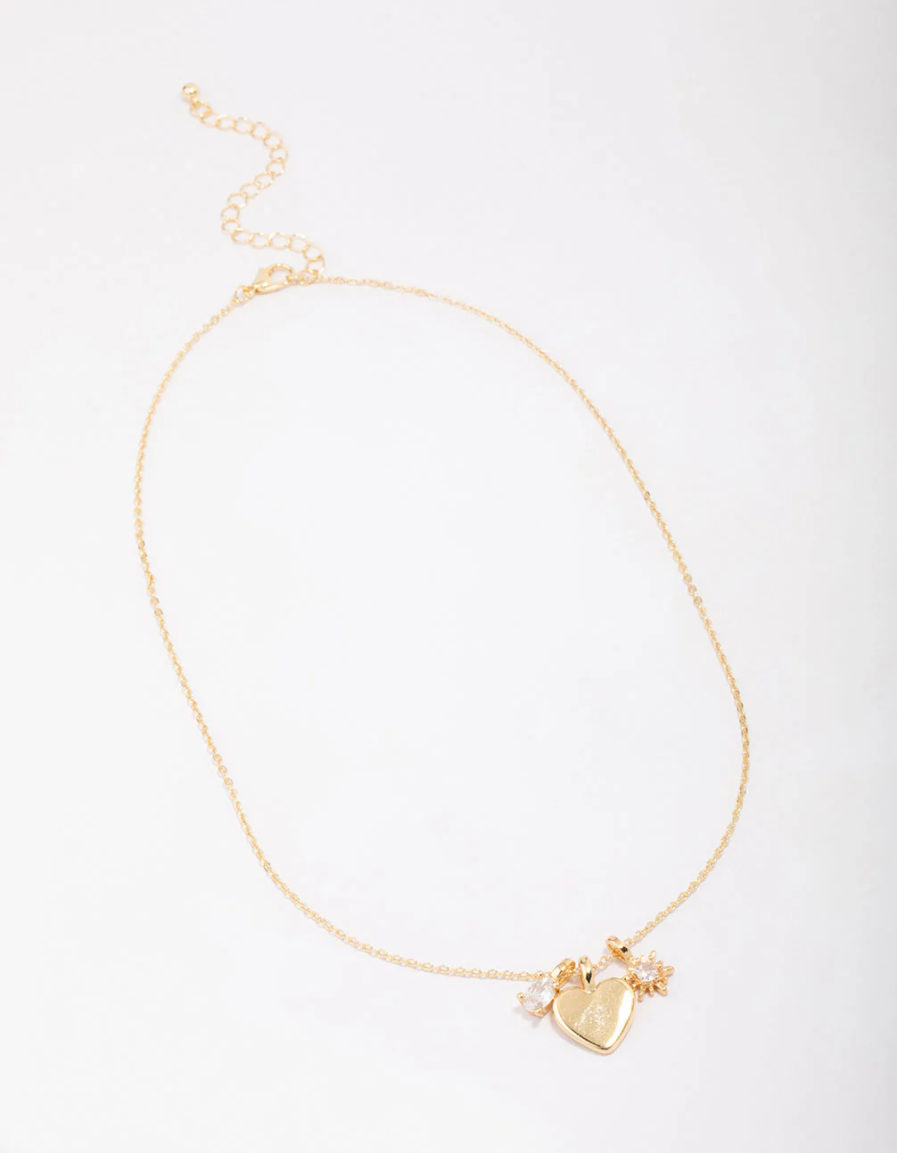 Gold Plated Heart Cubic Zirconia Pendant Necklace - Image 3