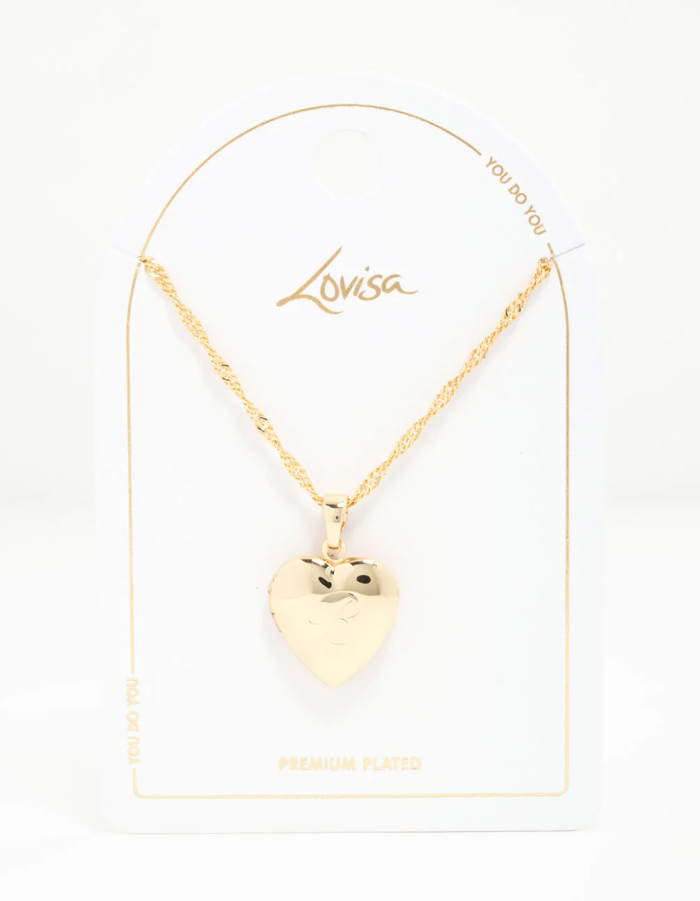 Gold Plated Heart Locket  Letter B Necklace - Image 3
