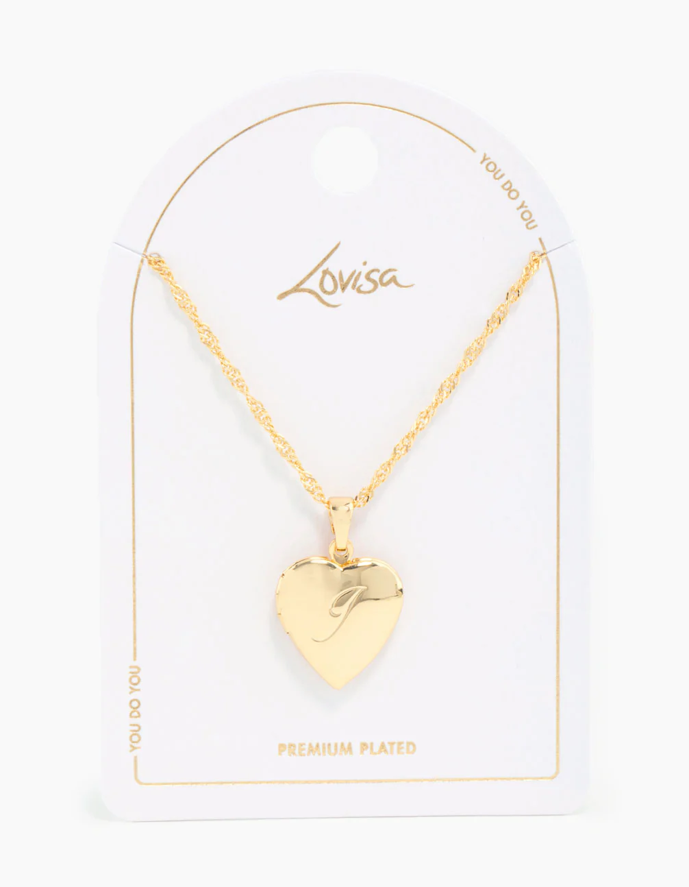 Gold Plated Heart Locket Letter  J Necklace - Image 3