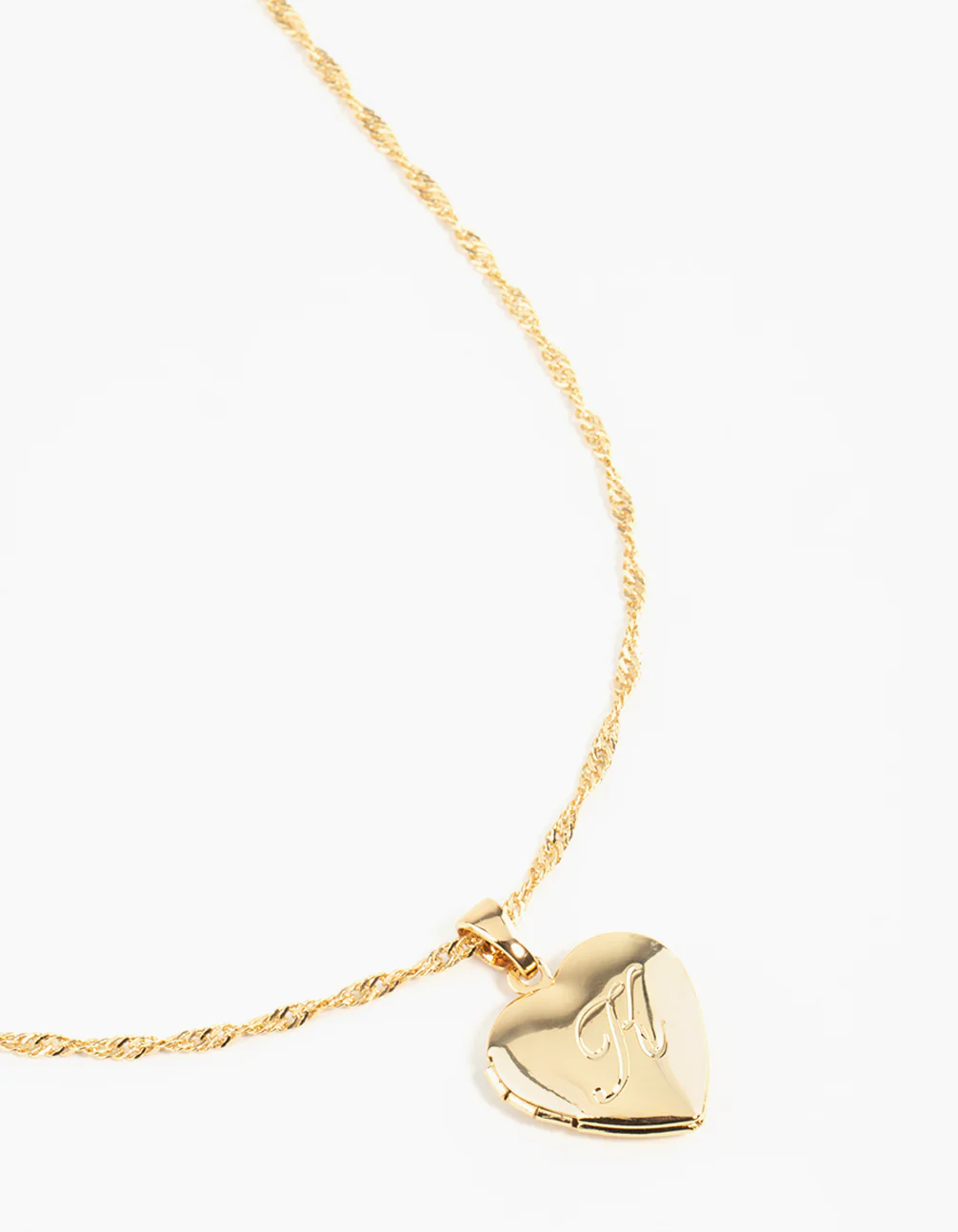Gold Plated Heart Locket Letter K Necklace