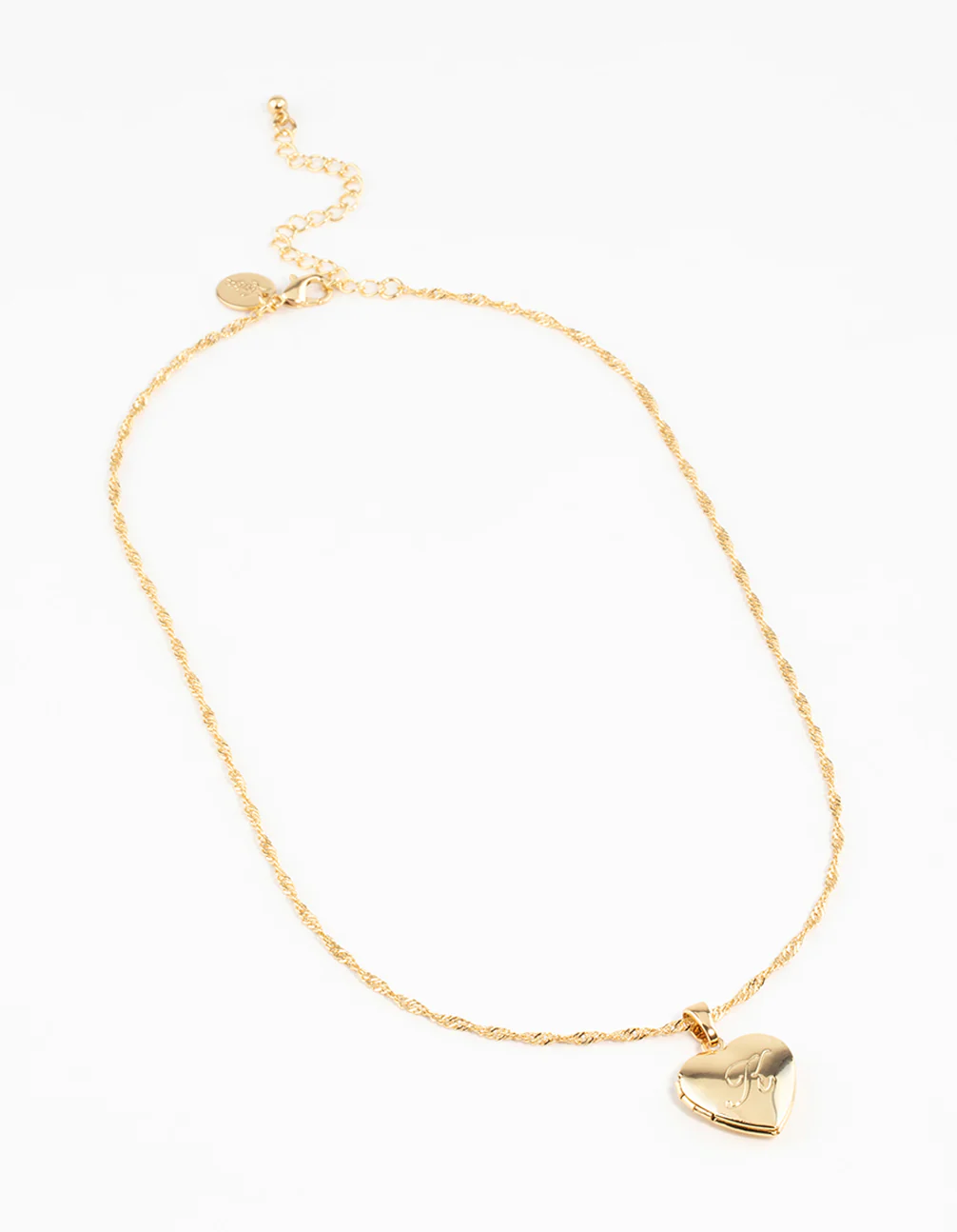 Gold Plated Heart Locket Letter K Necklace - Image 2