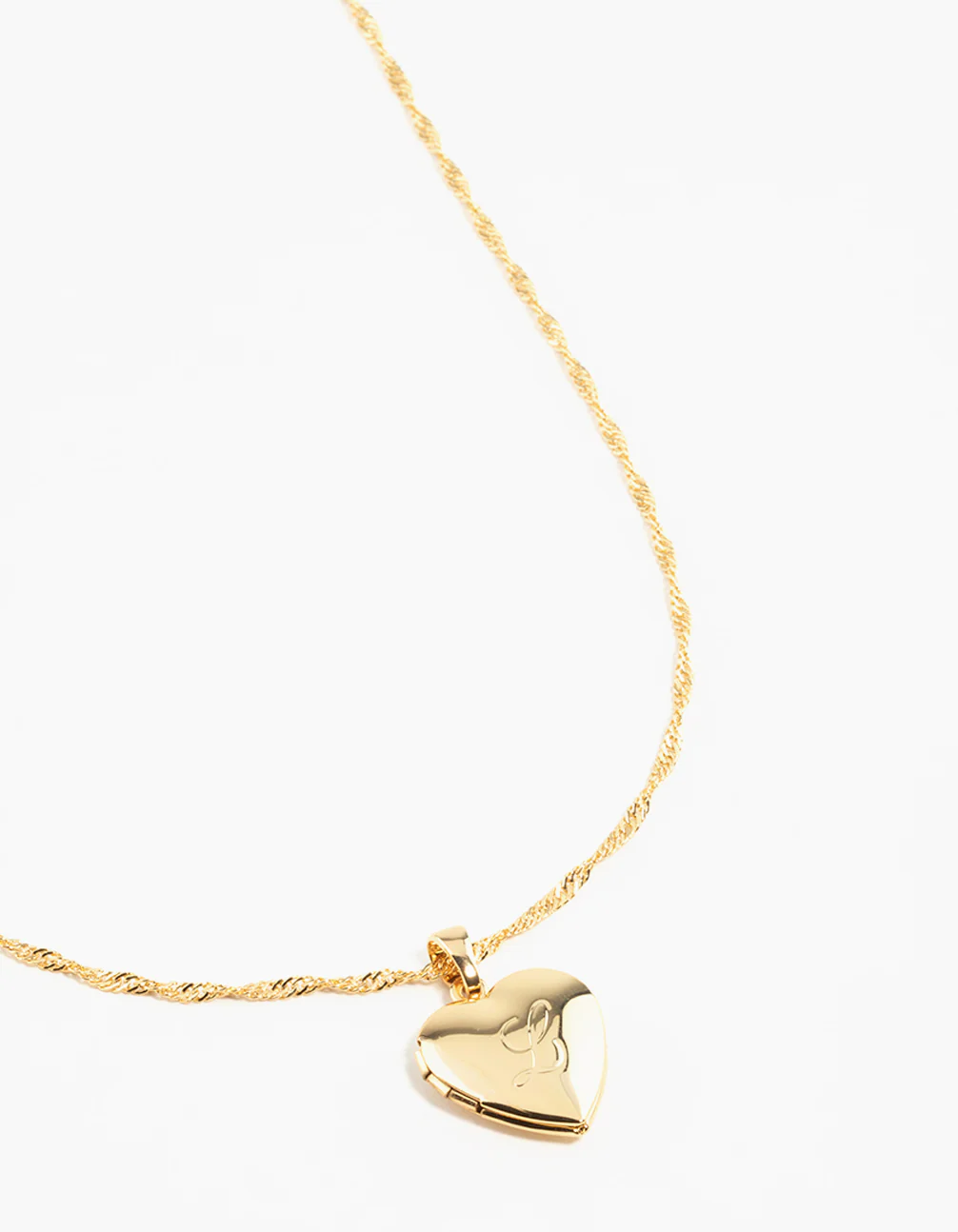 Gold Plated Heart Locket Letter L Necklace