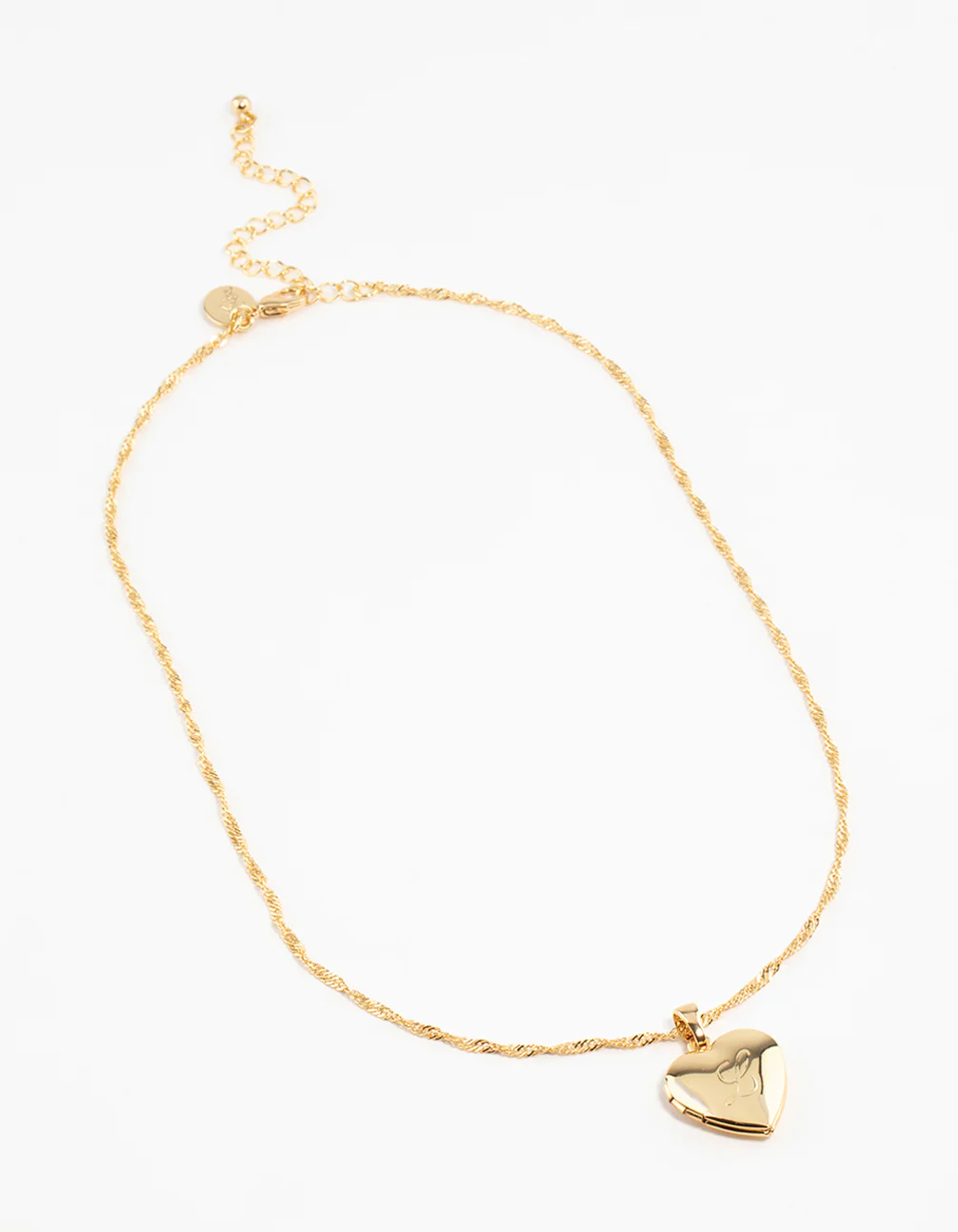 Gold Plated Heart Locket Letter L Necklace - Image 2